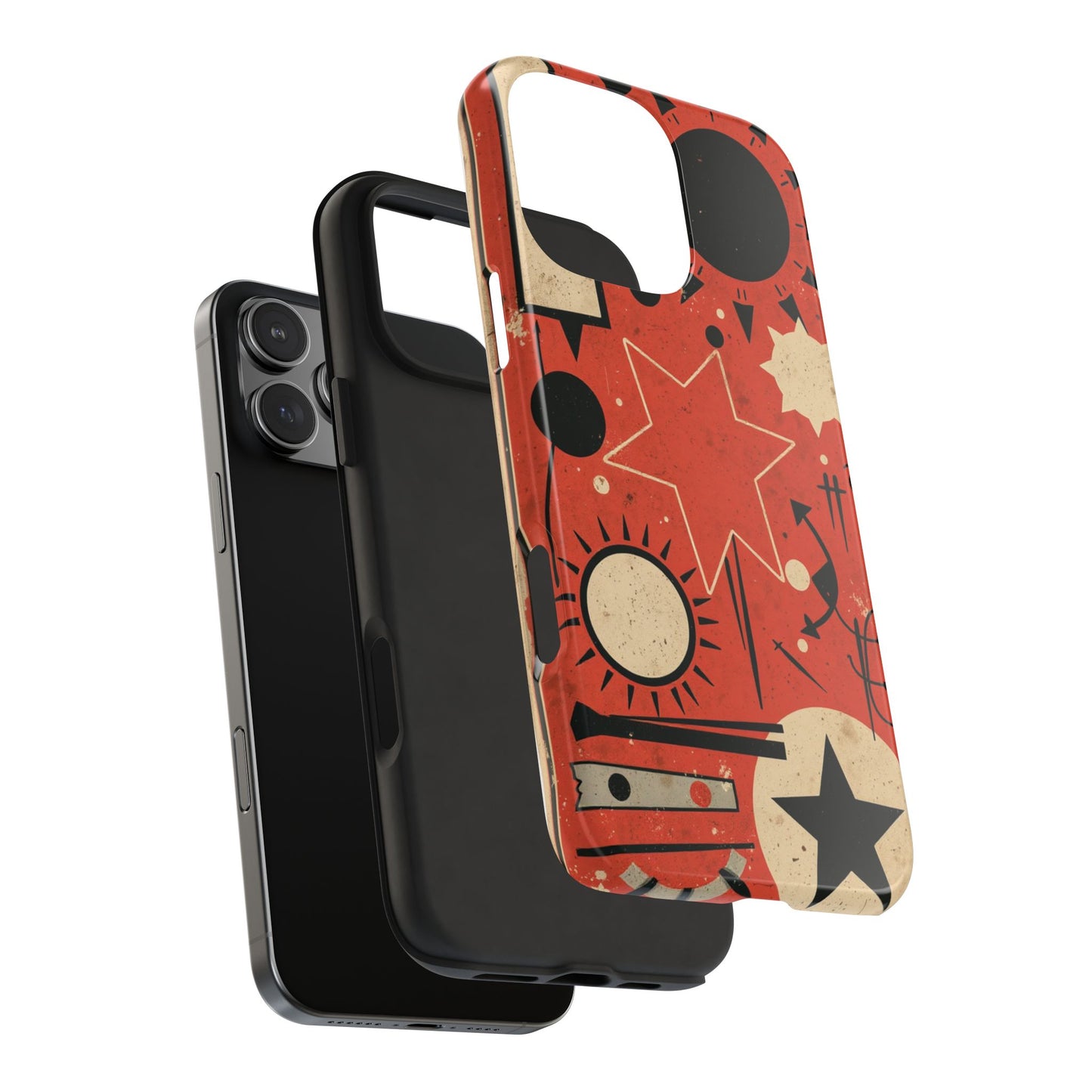 Retro Bold Tough Phone Case - Unique Geometric Design - for iPhone