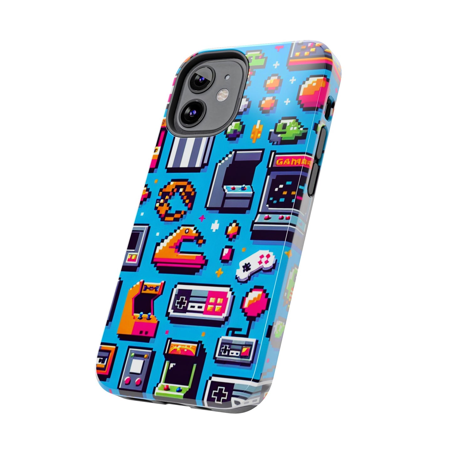 Retro Gaming Tough Phone Case - Pixel Art Design for Gamers - for iPhone