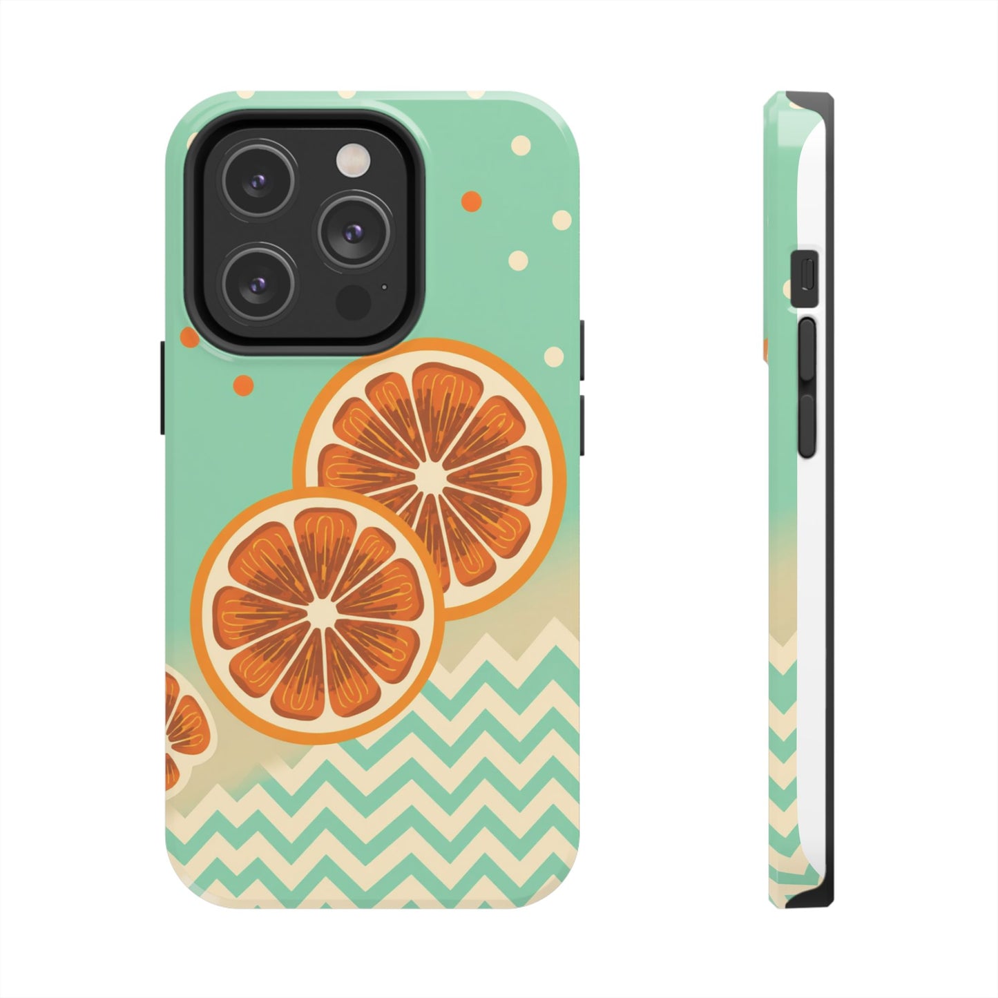 Citrus Vibe Tough Phone Case - Fun Orange Slice Design