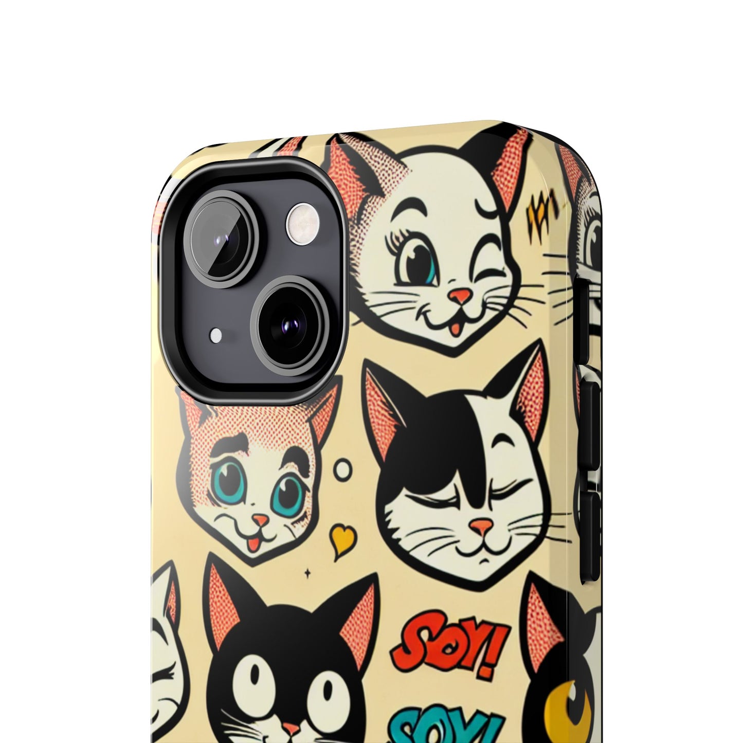 Playful Cat-Themed Tough Phone Case - Pet Pattern - for iPhone