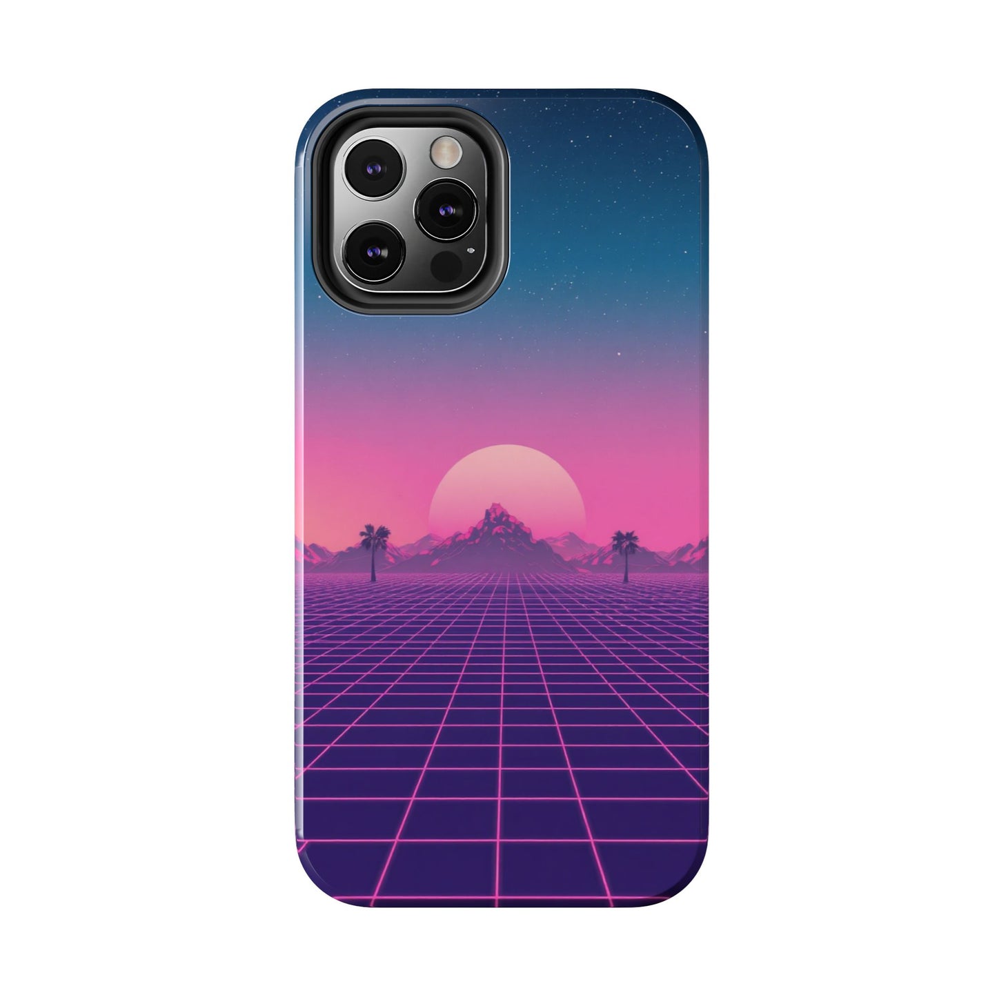 Retro Aesthetic Tough Phone Case - Vibrant Sunset Design