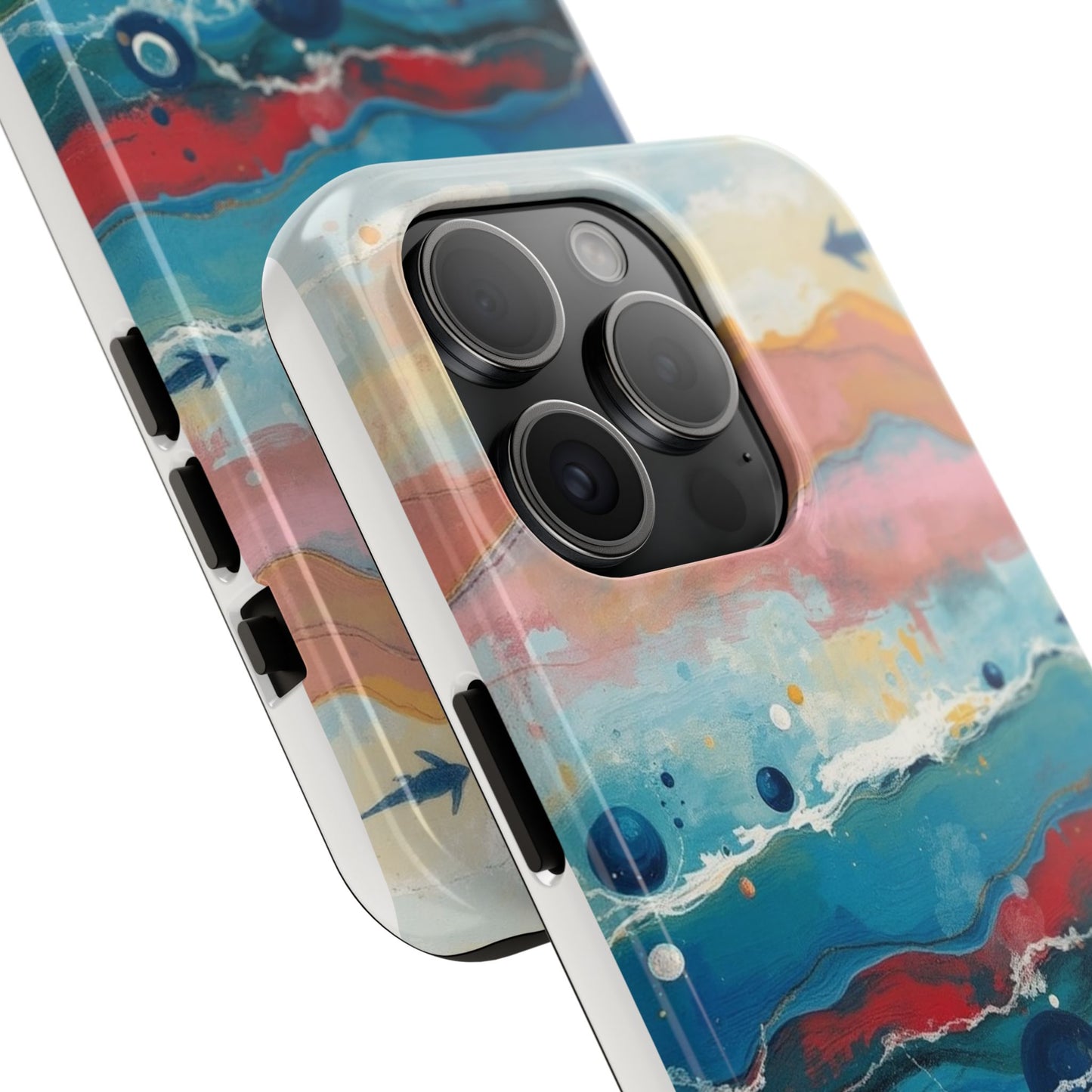 Artistic Tough Phone Case - Vibrant Waves Design for Unique Style