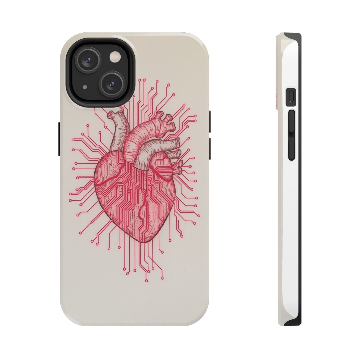 Heart Circuit Tough Phone Case – Unique Tech-Inspired Design for Tech Lovers