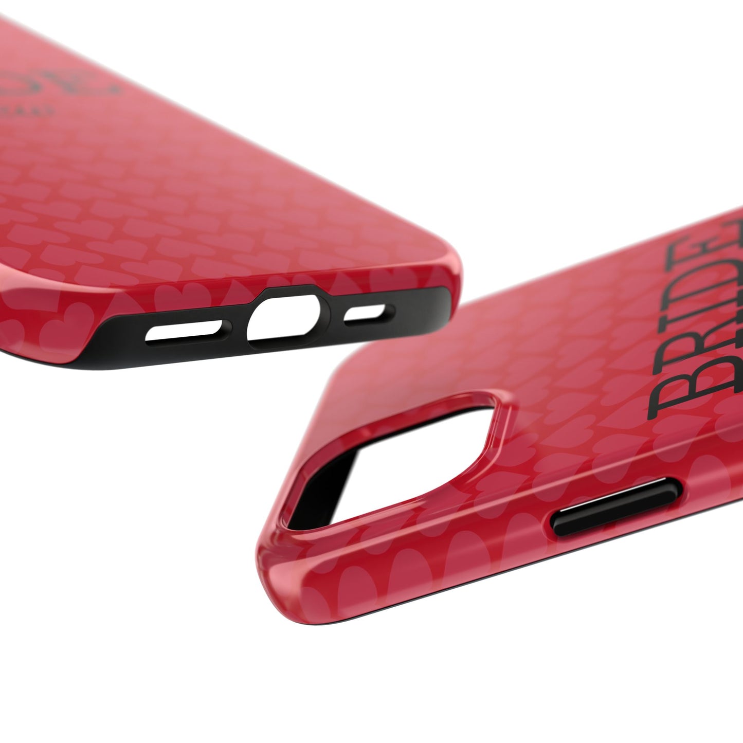 Bride Crew Tough Phone Case – Stylish Red Heart Design for Wedding Parties - for iPhone