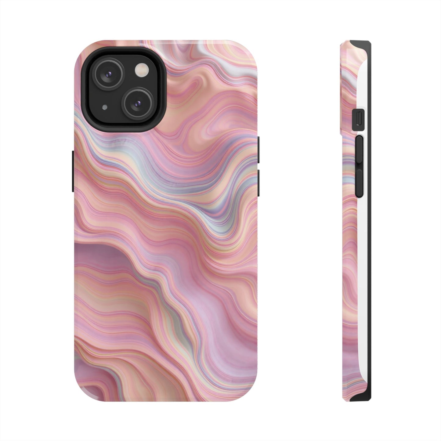 Stylish Tough Phone Cases - Abstract Pink Marble Design