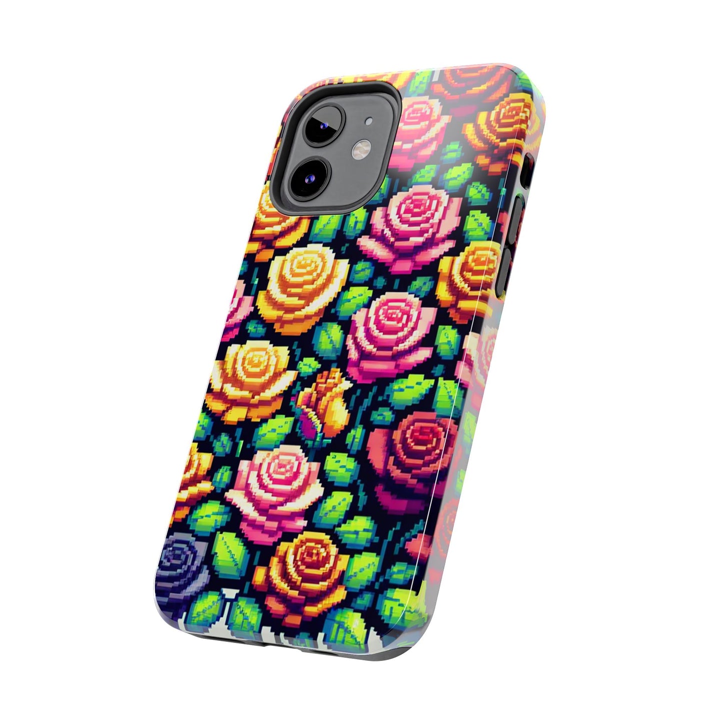 Pixel Art Roses Tough Phone Case - Stylish Protection - for iPhone