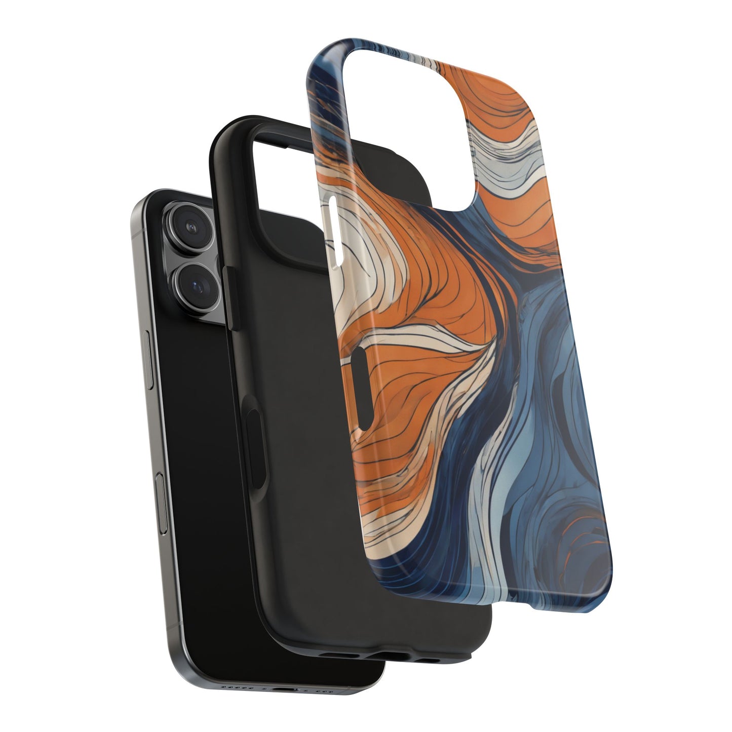 Artistic Tough Phone Case - Vibrant Abstract Waves Design - for iPhone