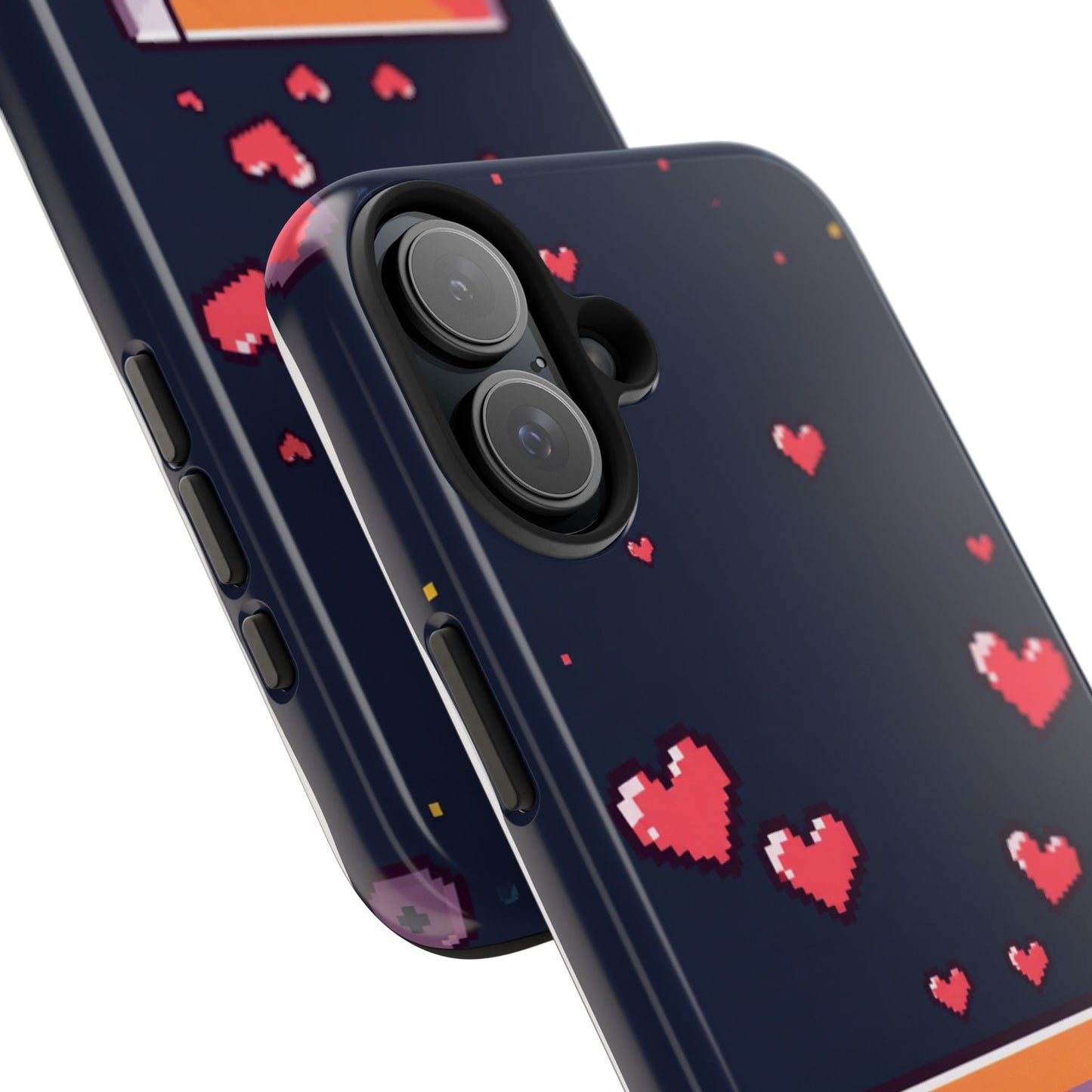 Pixel Heart Tough Phone Case - Retro Gamer Style for Valentine's Day