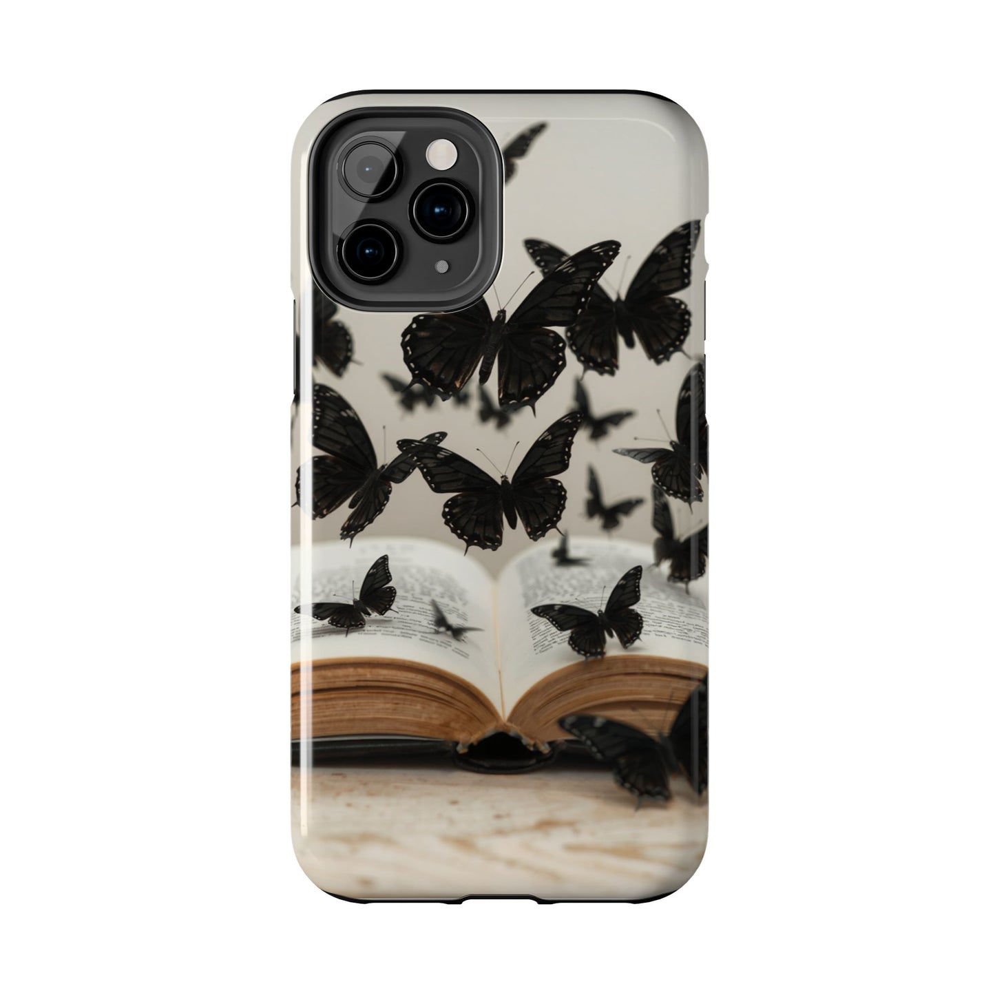 Butterfly Magic Tough Phone Case - Literary Design for Book Lovers