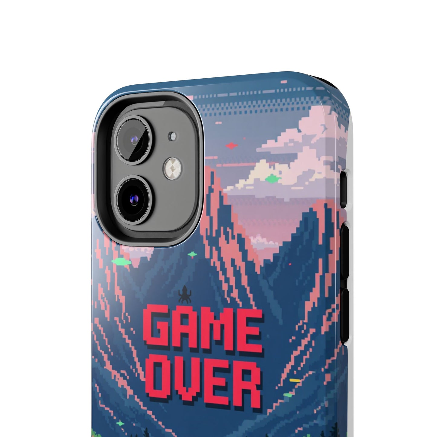 Pixel Art Tough Phone Case - 'Game Over' Design for Gamers