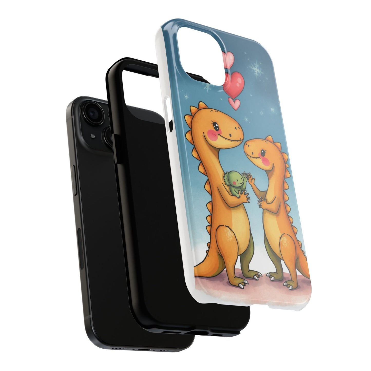 Dino Love Tough Phone Case - Cute & Durable Design for Kids & Parents