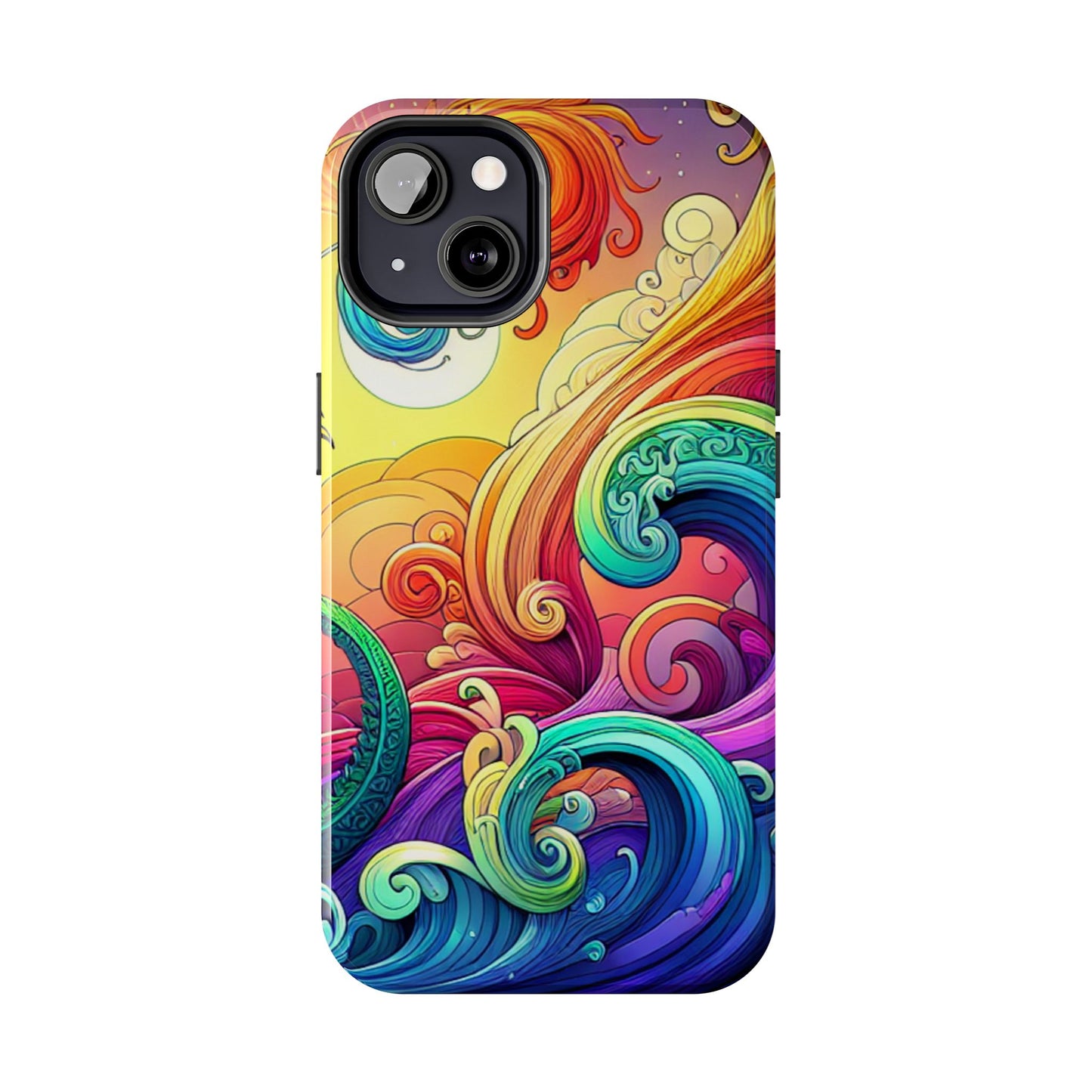 Fantasy Ocean Waves Tough Phone Case - Colorful Protective Cover - for iPhone