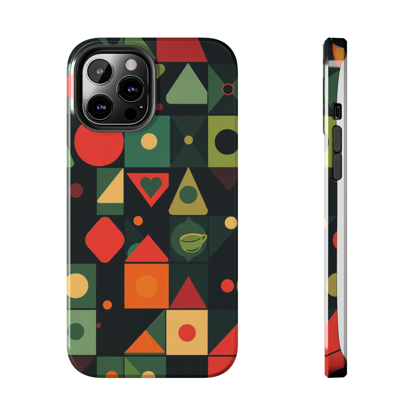 Vibrant Geometric Tough Phone Cases – Stylish Protection for Trendsetters - for iPhone