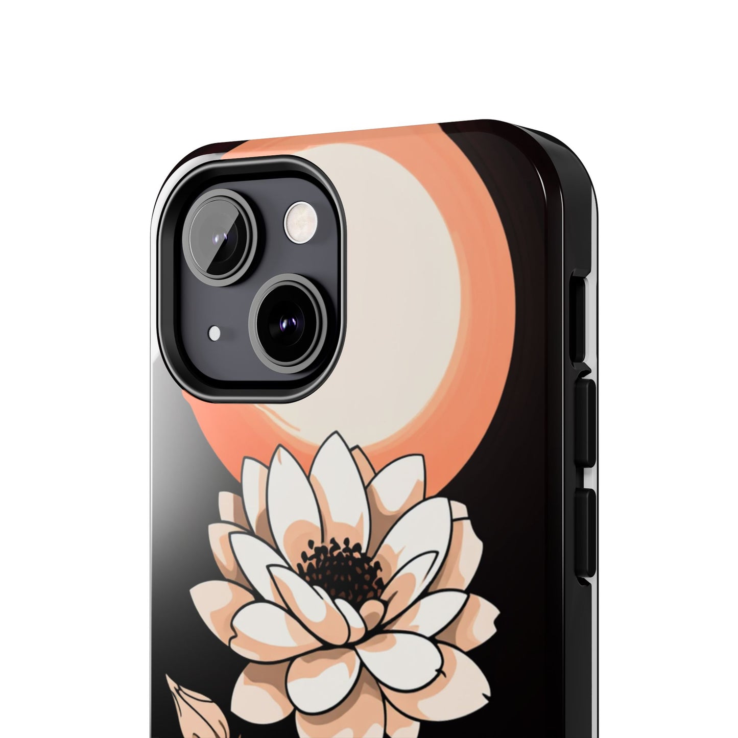 Elegant Contrast Floral Tough Phone Case - Stylish Protection for Your Device - for iPhone