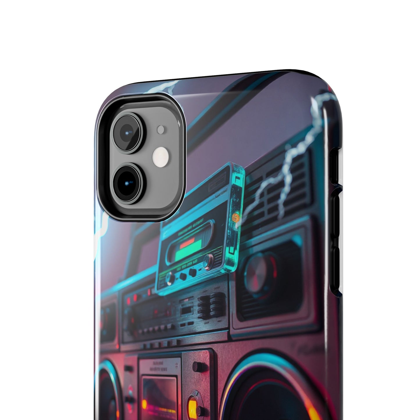 Retro Boombox Tough Phone Case – Vibrant Protection for Music Lovers