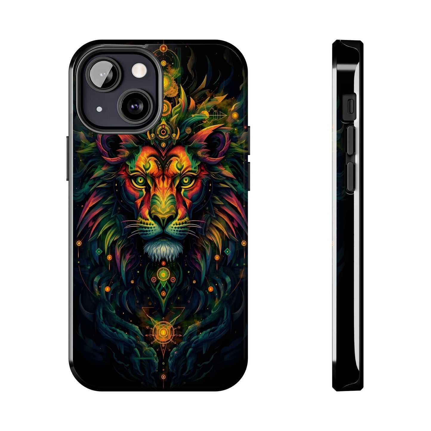 Vibrant Mystical Lion Art Tough Phone Case - Bold Protector for Animal Lovers - for iPhone
