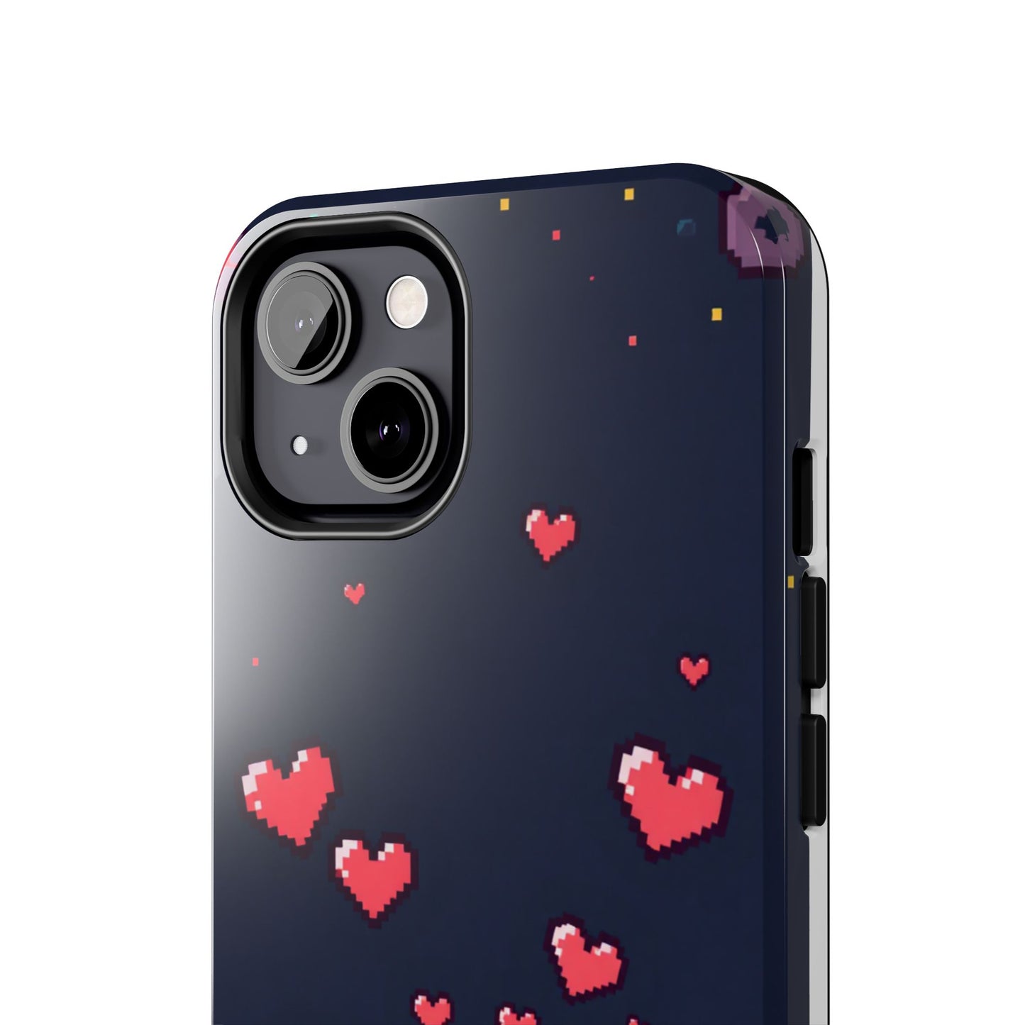 Pixel Heart Tough Phone Case - Retro Gamer Style for Valentine's Day