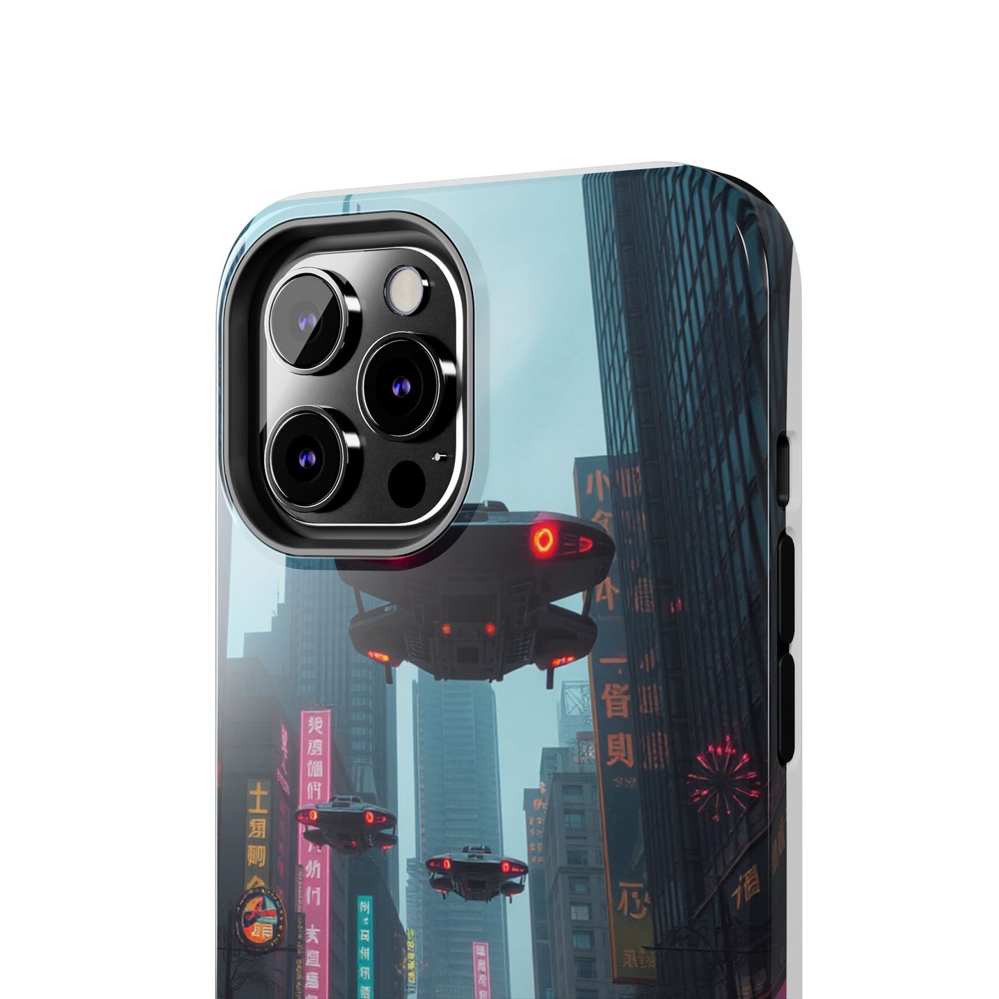 Futuristic City Tough Phone Case - Sci-Fi Design for Urban Explorers