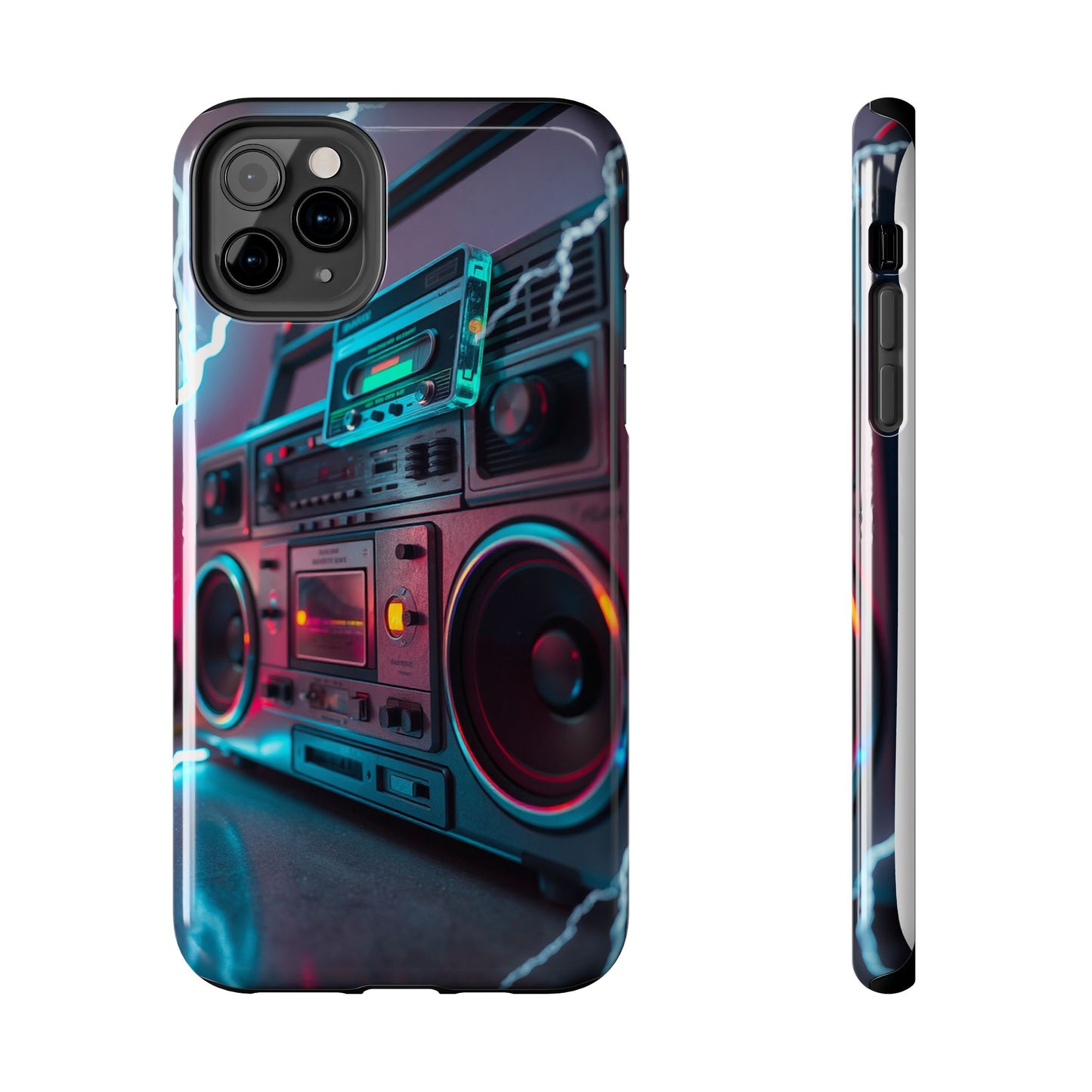 Retro Boombox Tough Phone Case – Vibrant Protection for Music Lovers