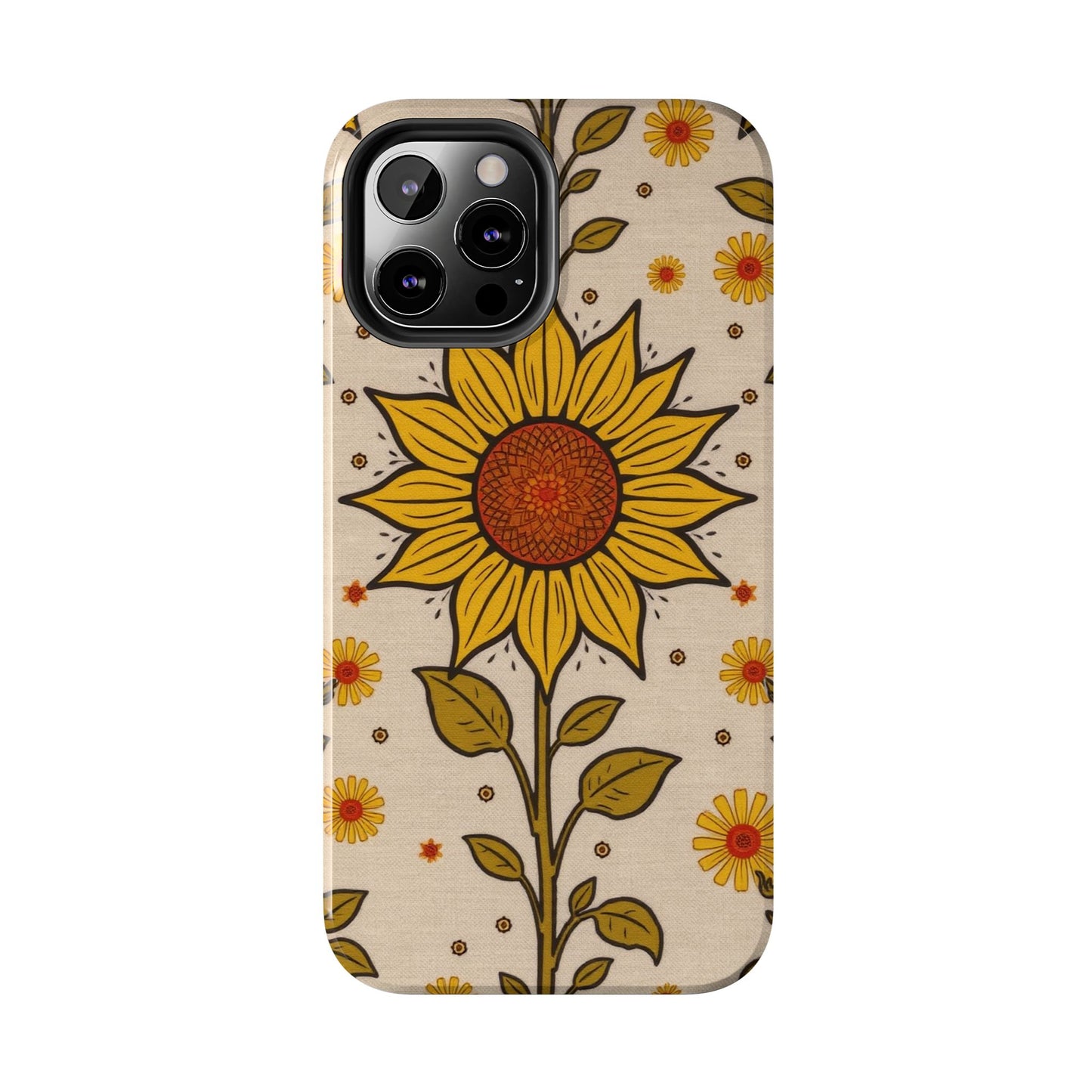 Bright Sunflower Origins Tough Phone Case - Floral Design for Nature Lovers - for iPhone