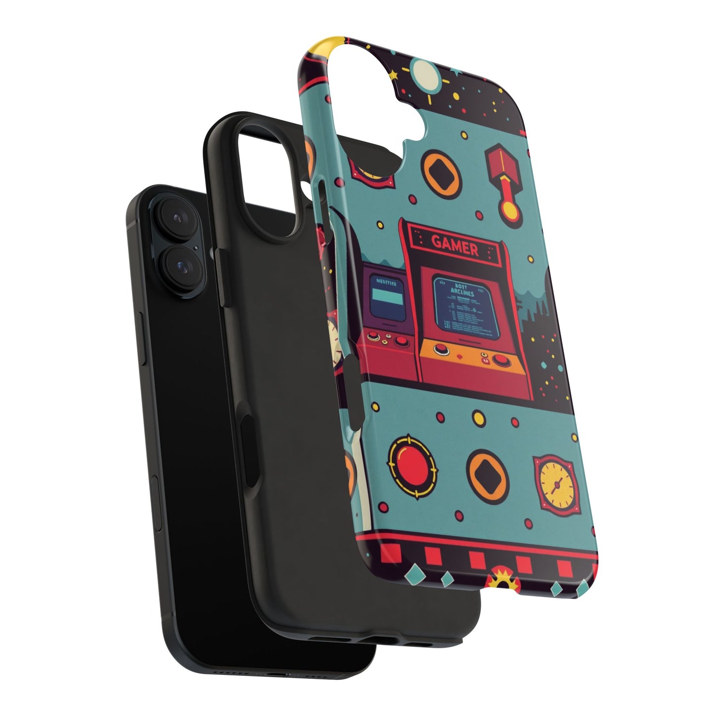 Retro Gamer Tough Phone Case - Vibrant Arcade Design for Gaming Enthusiasts - for iPhone