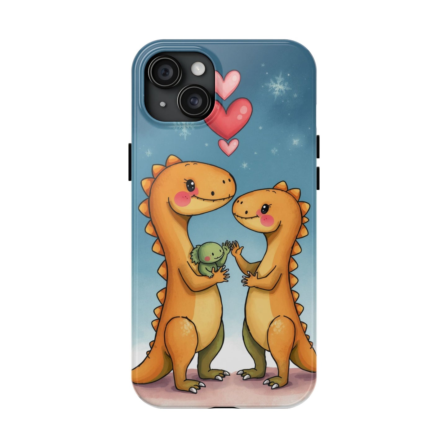 Dino Love Tough Phone Case - Cute & Durable Design for Kids & Parents