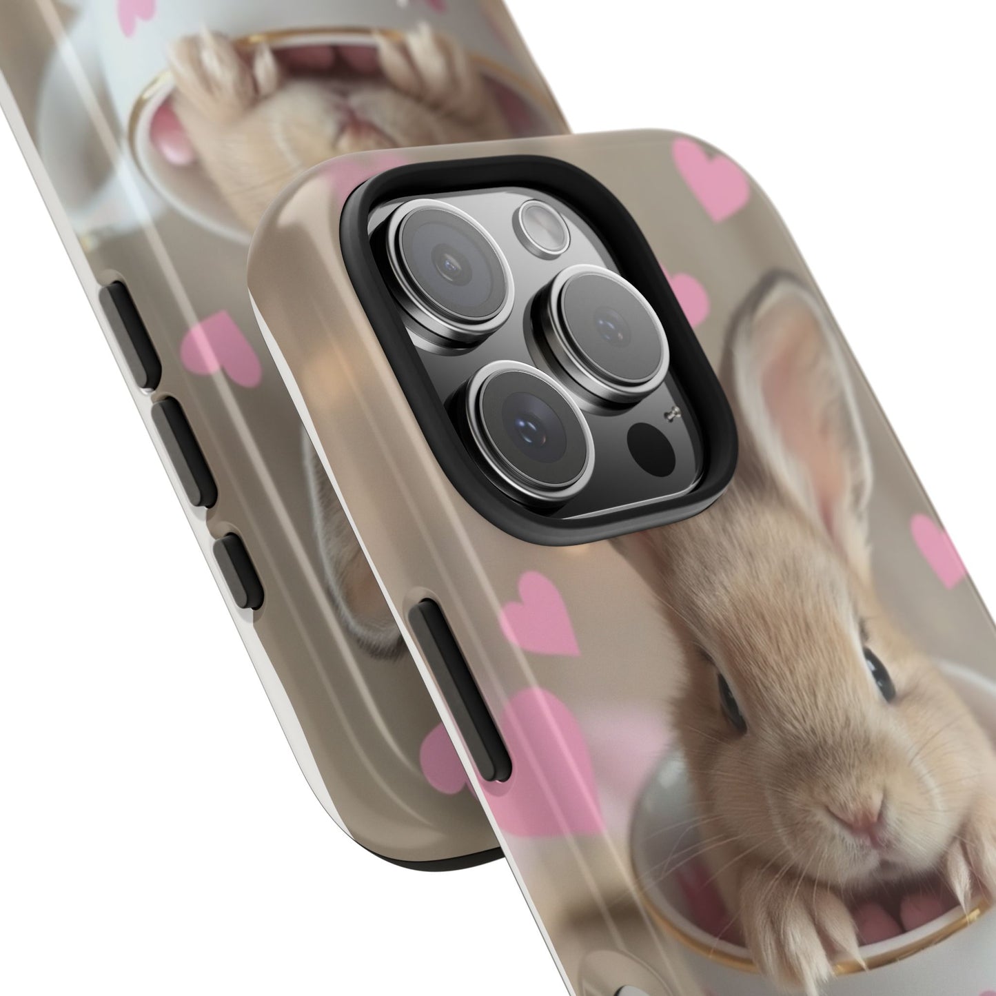 Adorable Bunny Phone Case with Heart Design - Cute Gift for Animal Lovers