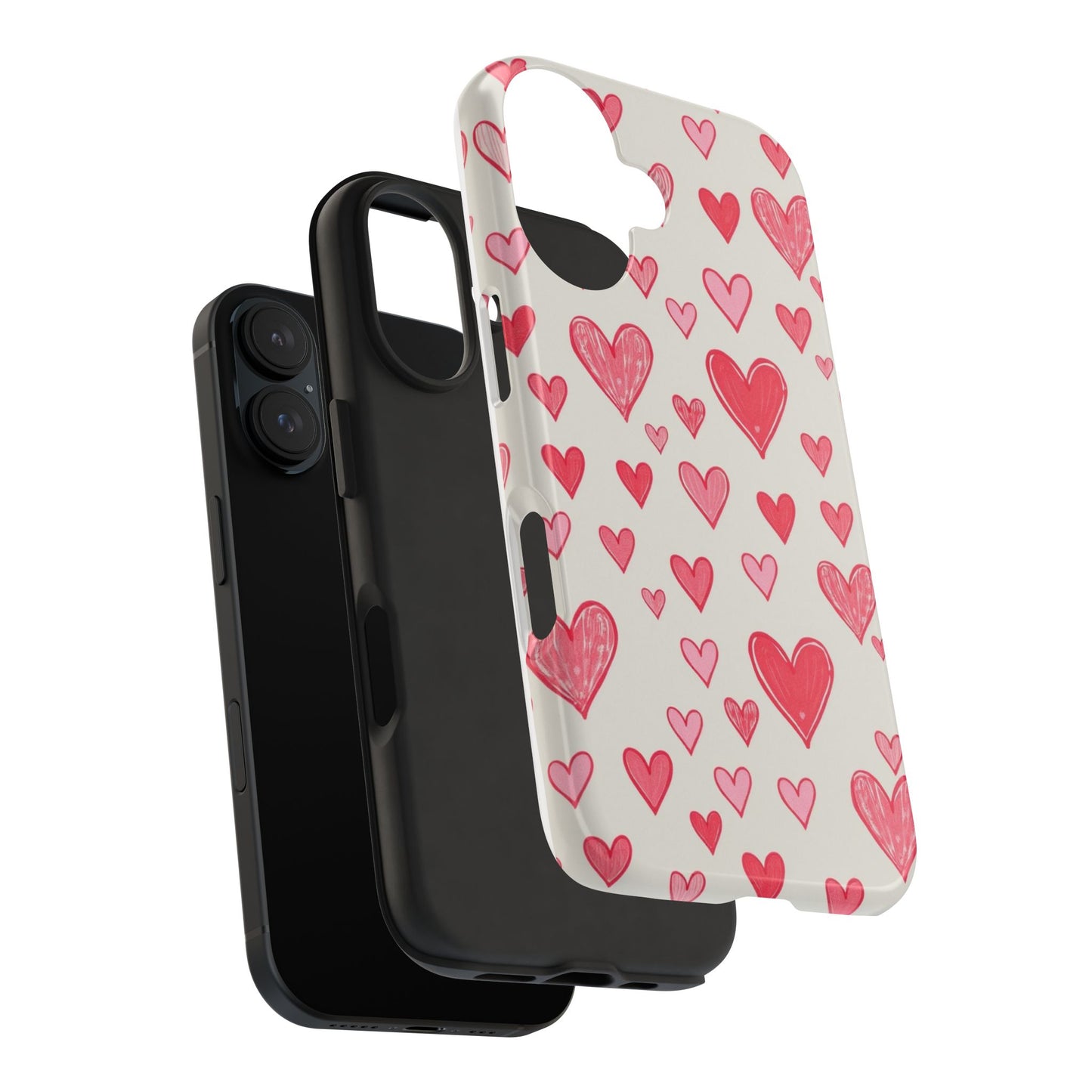 Heart Pattern Tough Phone Case - Cute and Stylish Protection