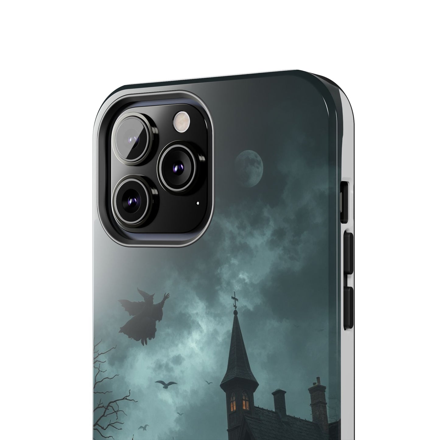 Halloween-Themed Tough Phone Case with Spooky House Design
