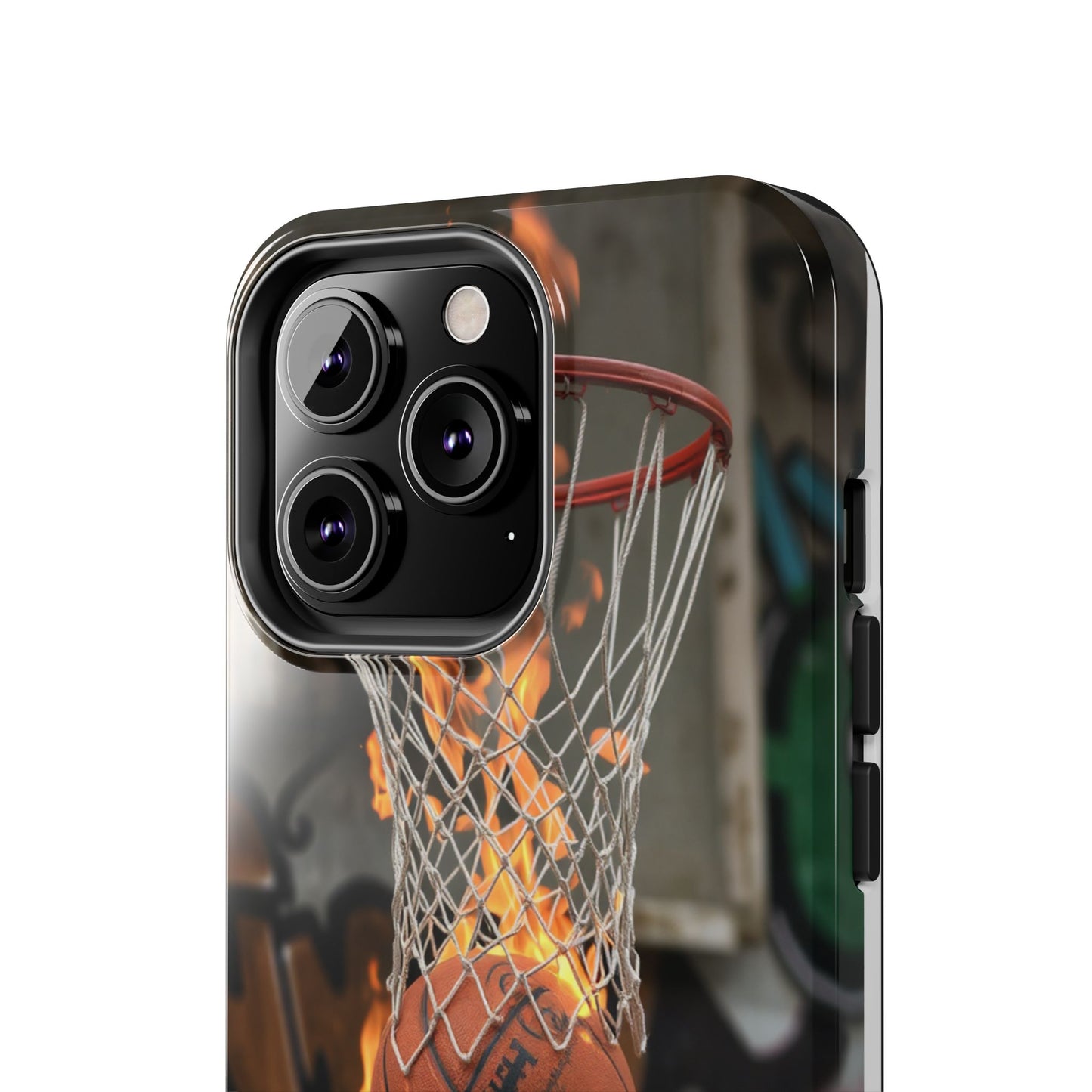 Fire Basketball Tough Phone Case - Durable Sporty Design for Athletes & Fans