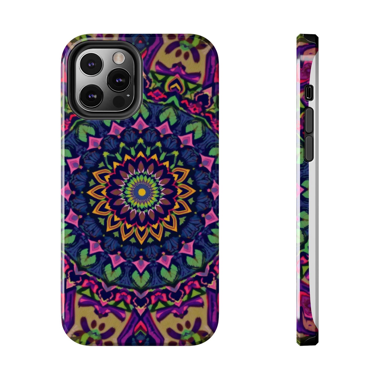Vibrant Mandala Tough Phone Case - Colorful, Purple Fusion, Durable Protection for Your Device - for iPhone