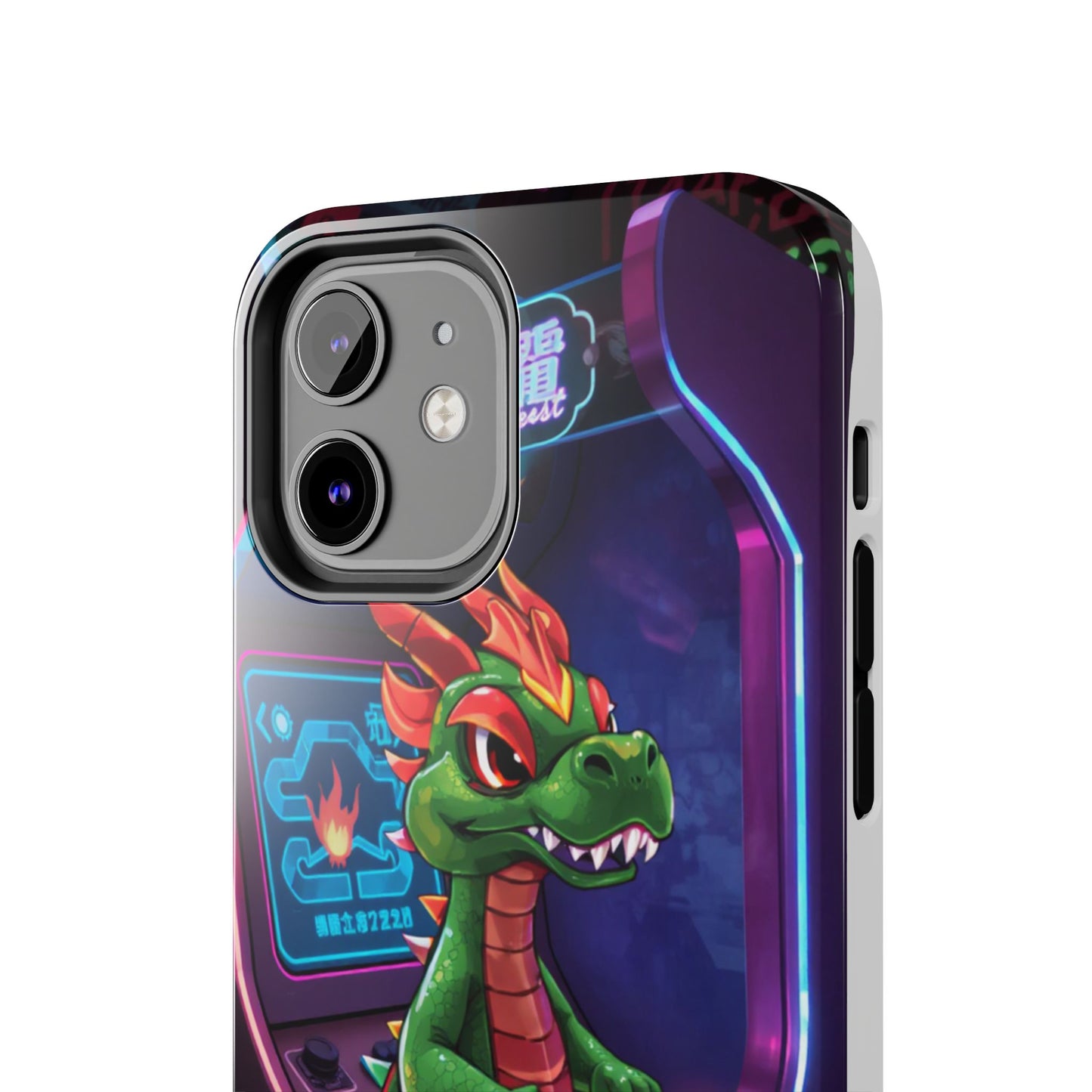 Retro Gamer Tough Phone Case with Dragon Design