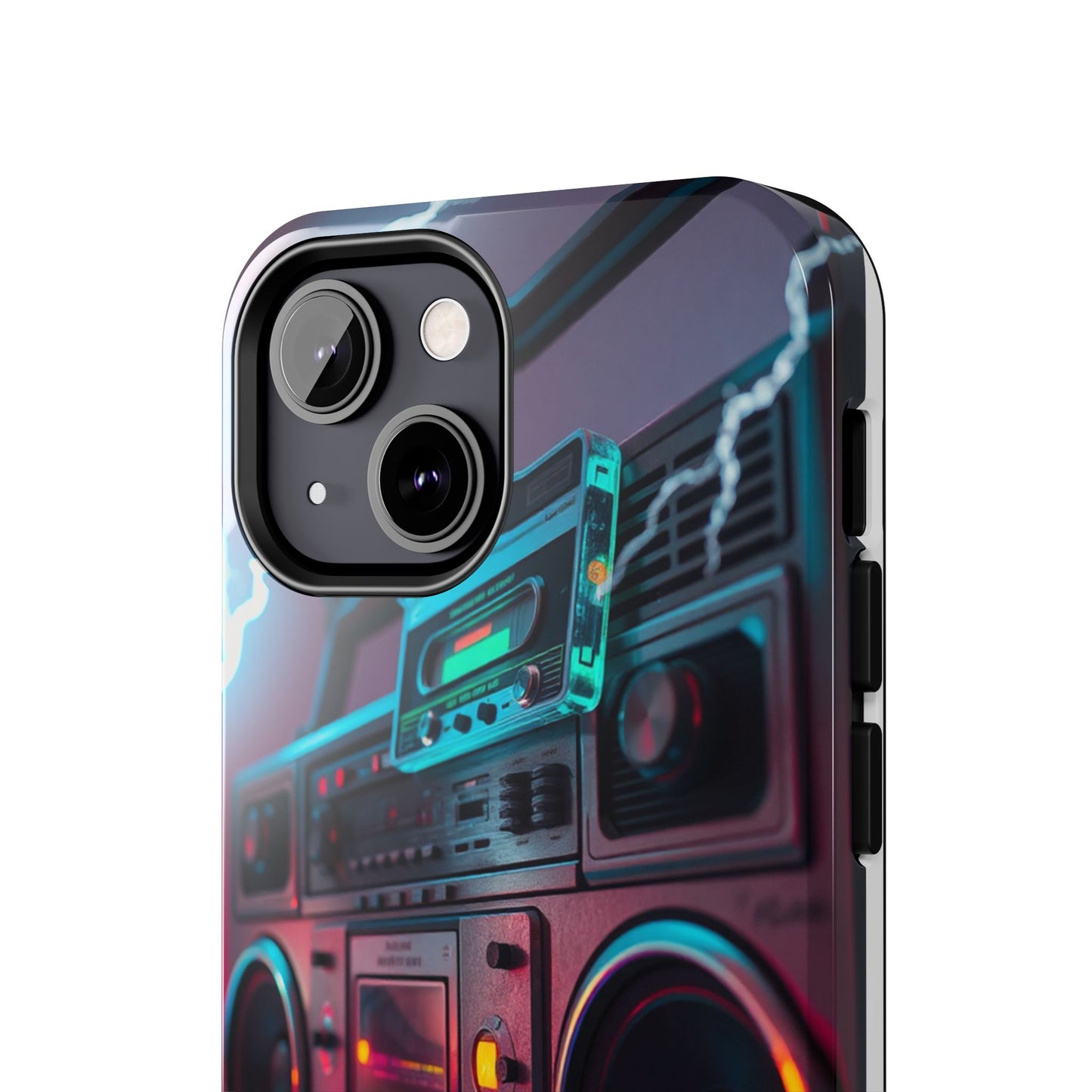 Retro Boombox Tough Phone Case – Vibrant Protection for Music Lovers