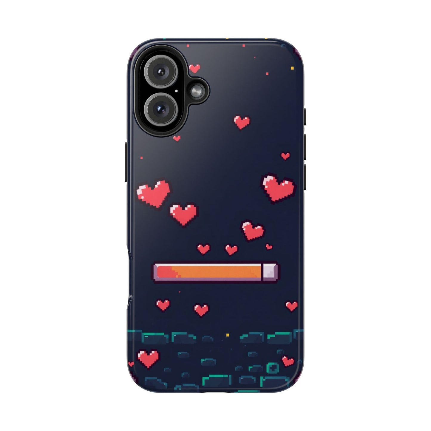 Pixel Heart Tough Phone Case - Retro Gamer Style for Valentine's Day