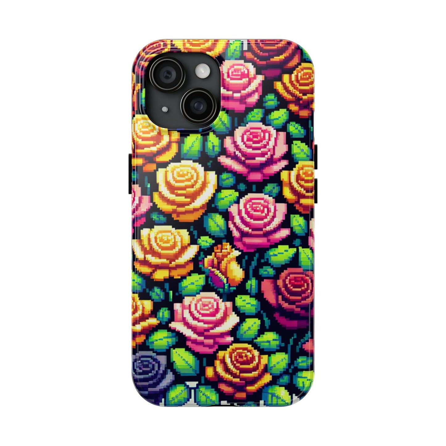 Pixel Art Roses Tough Phone Case - Stylish Protection - for iPhone