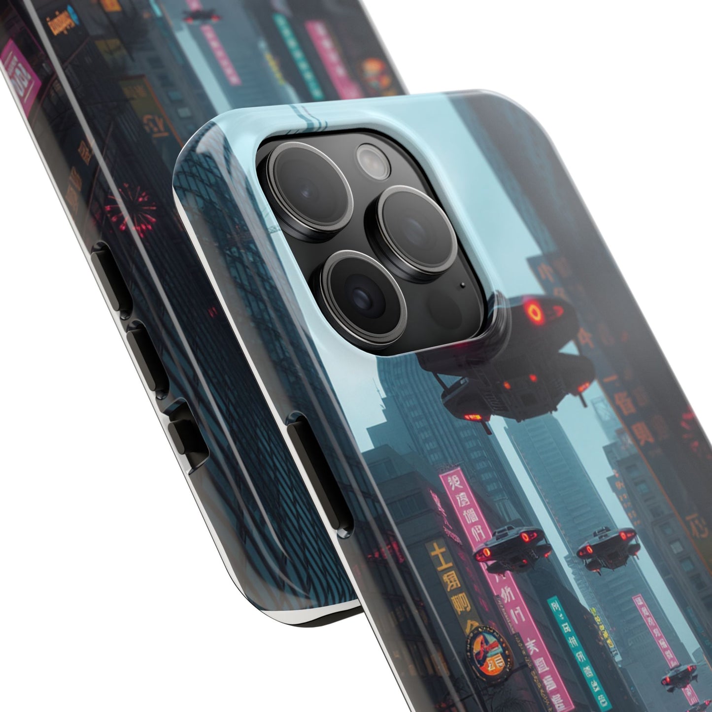 Futuristic City Tough Phone Case - Sci-Fi Design for Urban Explorers