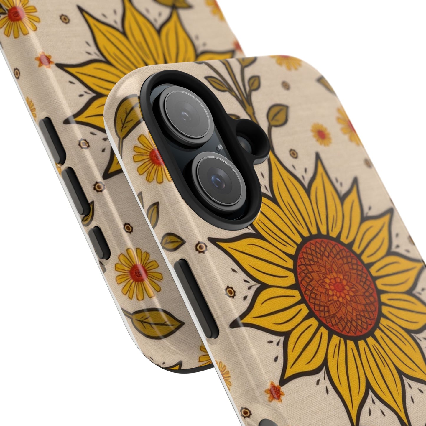Bright Sunflower Origins Tough Phone Case - Floral Design for Nature Lovers - for iPhone
