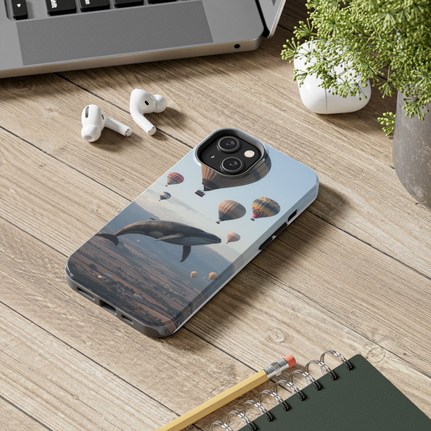 Whale Hot Air Balloon Tough Phone Case - Adventure & Nature Lovers