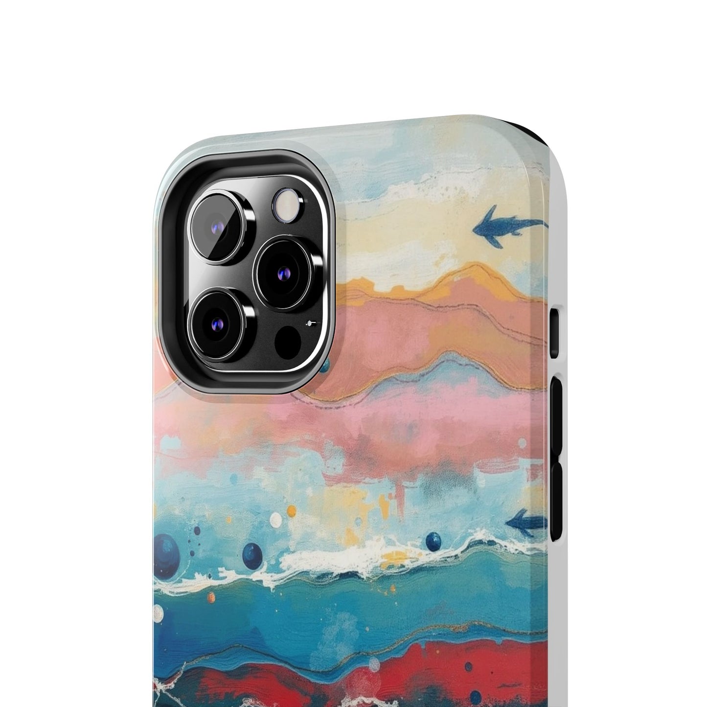 Artistic Tough Phone Case - Vibrant Waves Design for Unique Style