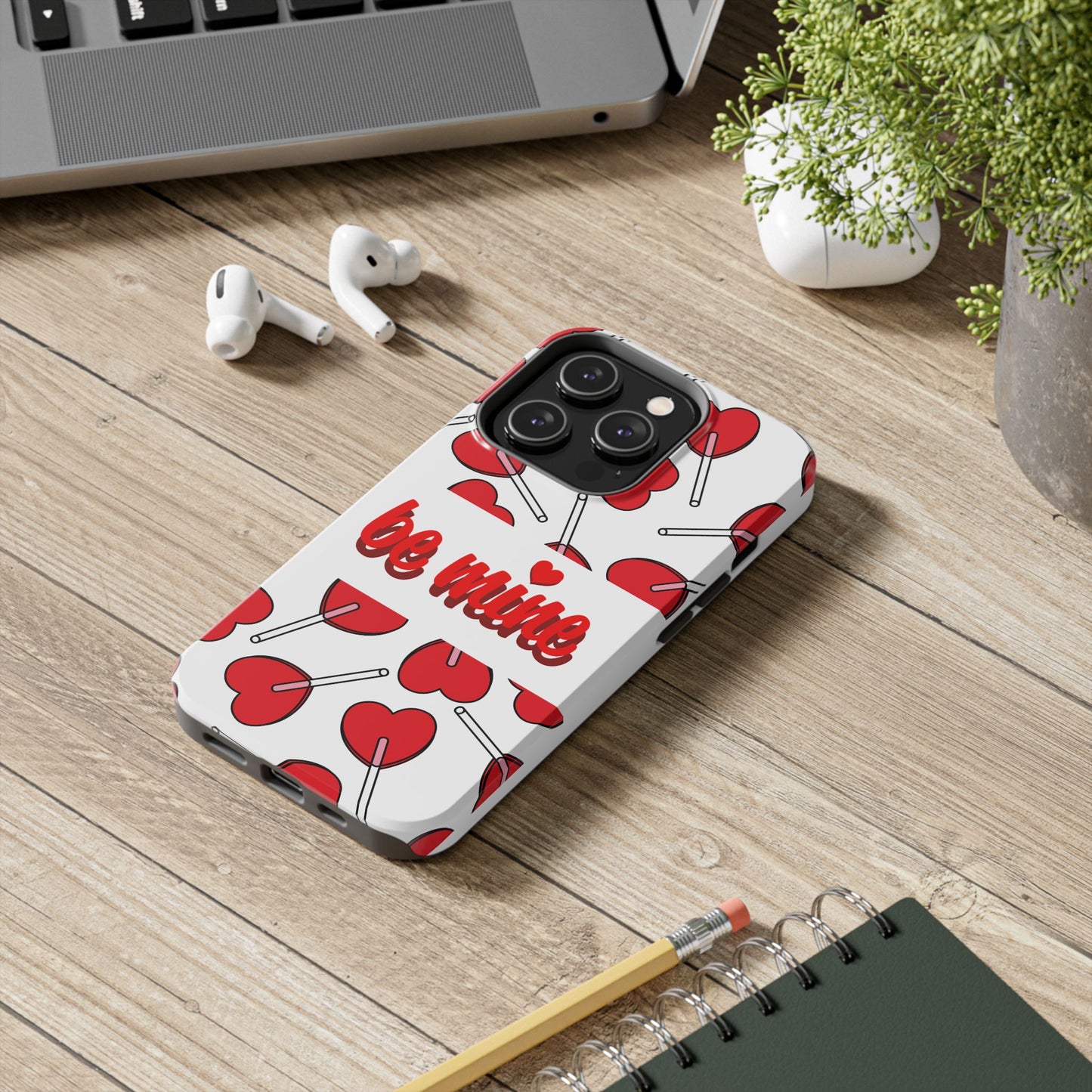 Be Mine Heart Pattern Tough Phone Case - Love Gift - for iPhone