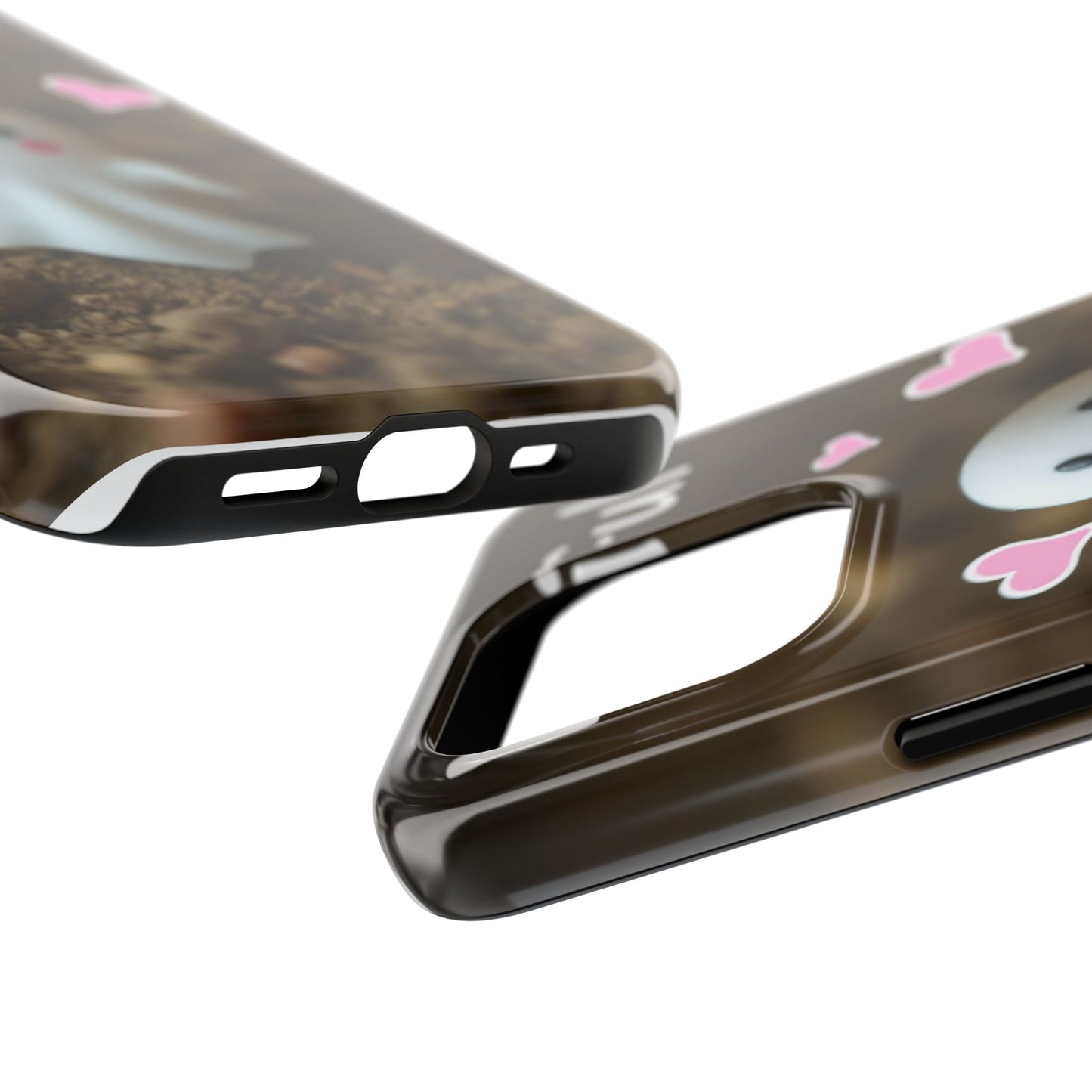 Cute Ghost Tough Phone Case - Beautiful Design with Heart Accents
