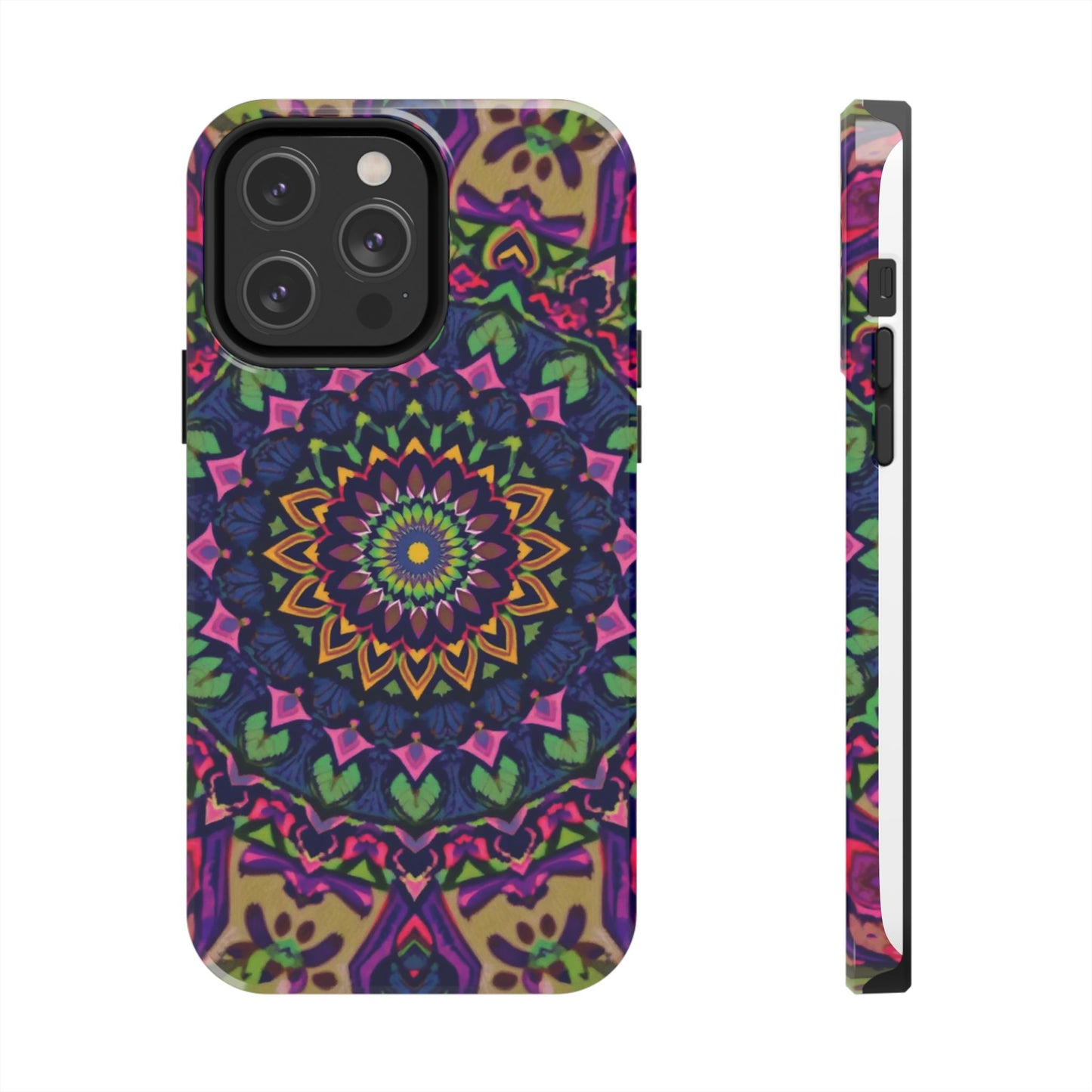Vibrant Mandala Tough Phone Case - Colorful, Purple Fusion, Durable Protection for Your Device - for iPhone