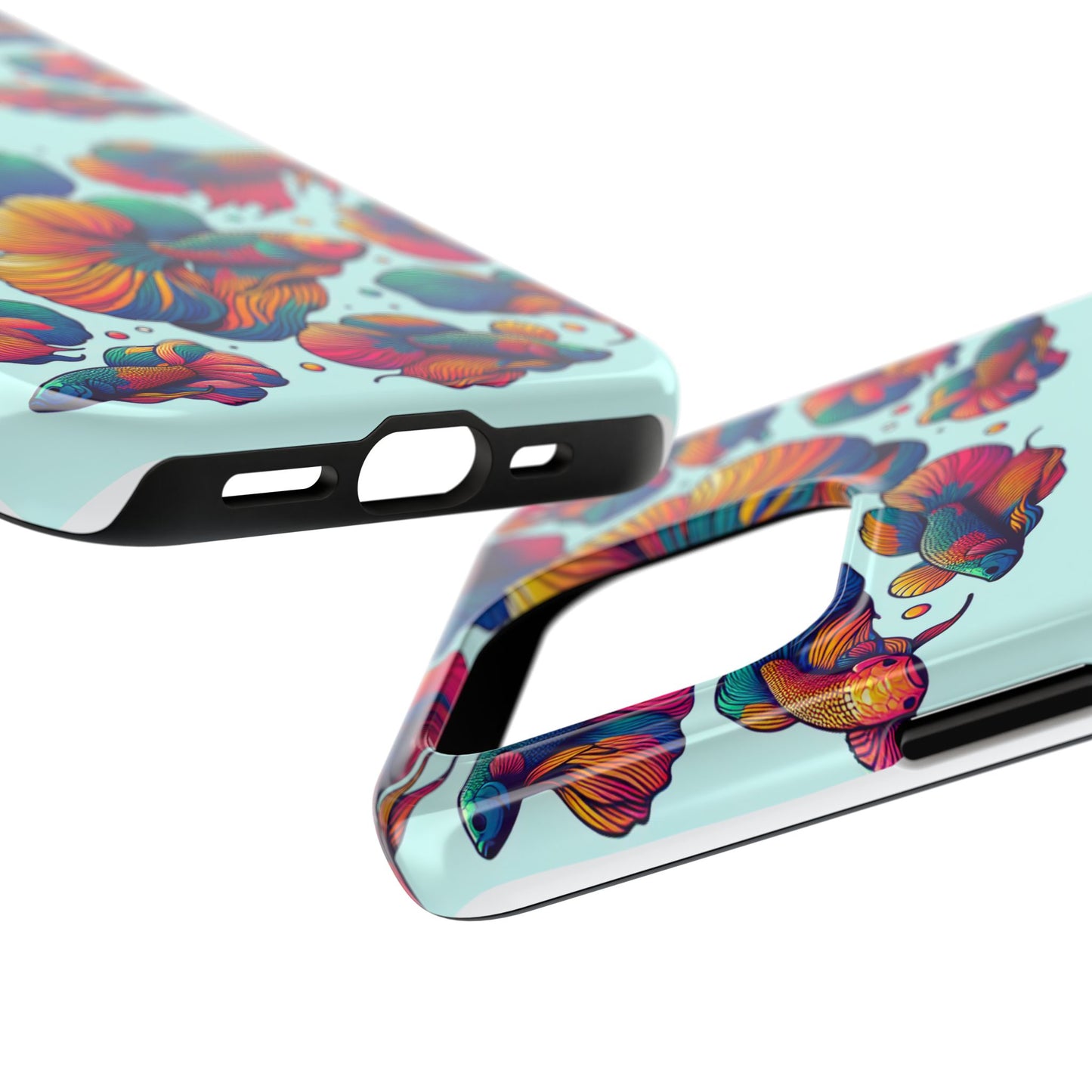 Colorful Fish Pattern Tough Phone Case - Aquatic Lovers - for iPhone