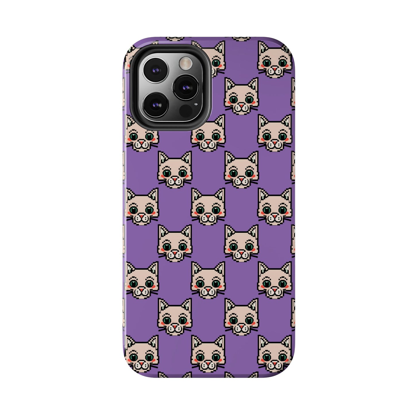 Cute Pixel Cat Tough Phone Case – Fun and Durable Protection for Cat Lovers - for iPhone