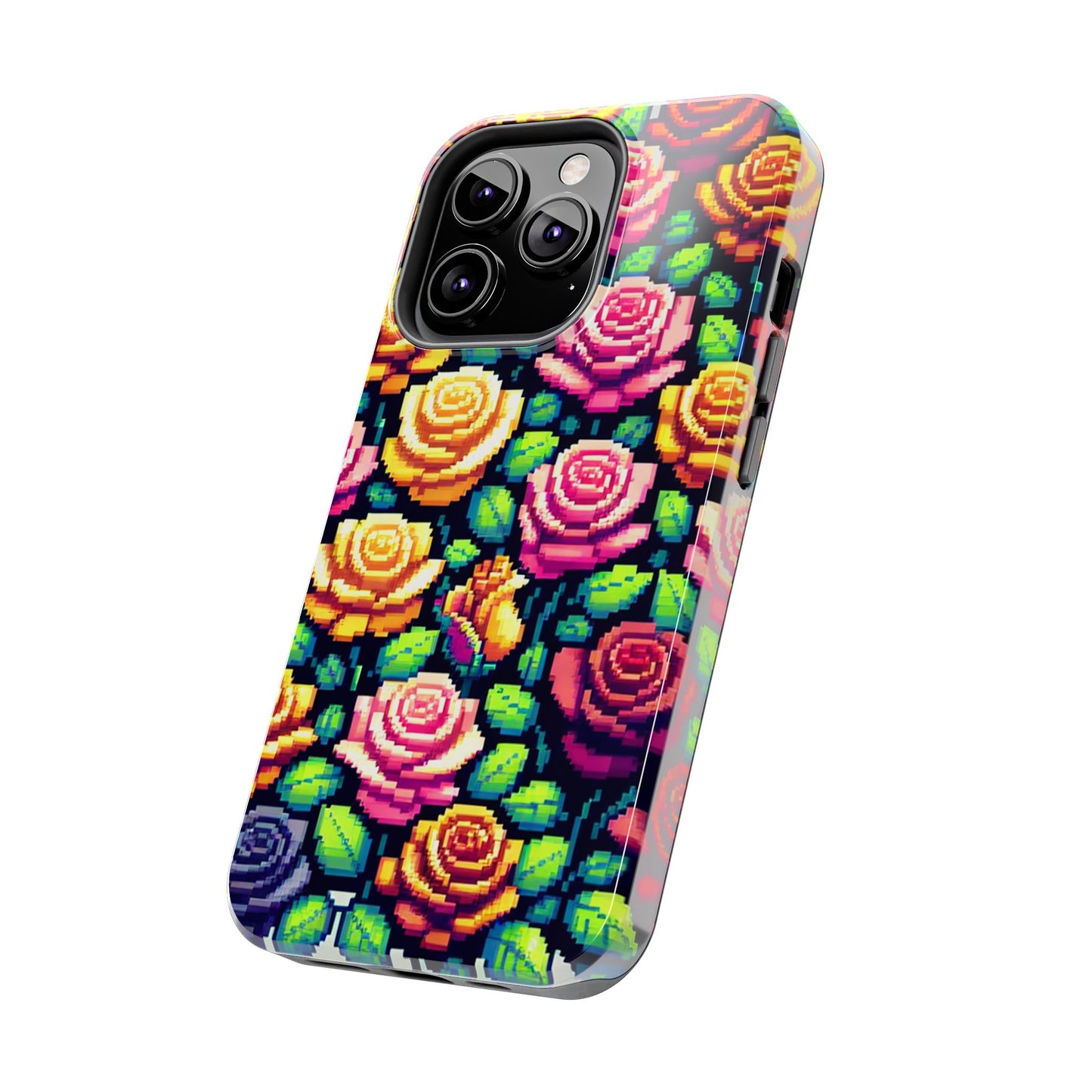 Pixel Art Roses Tough Phone Case - Stylish Protection - for iPhone