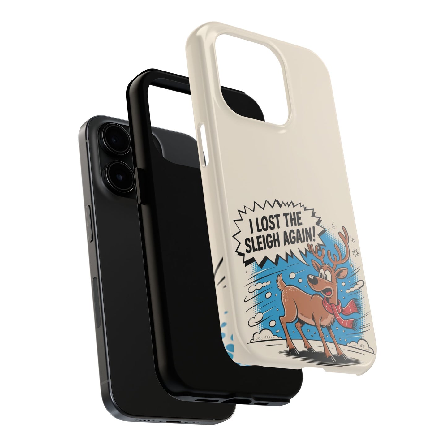 Festive Phone Case: "I Lost the Sleigh Again!" for iPhone