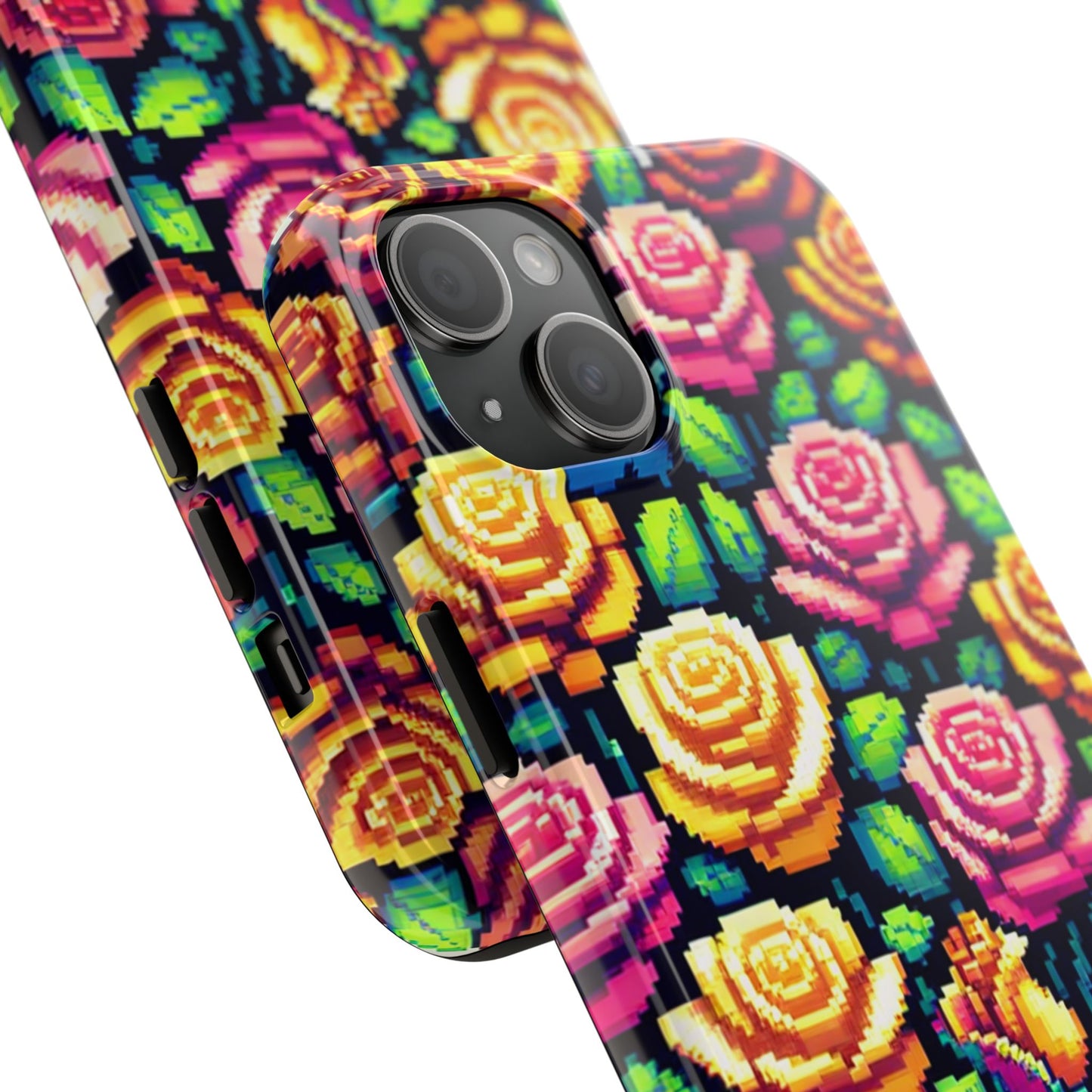 Pixel Art Roses Tough Phone Case - Stylish Protection - for iPhone