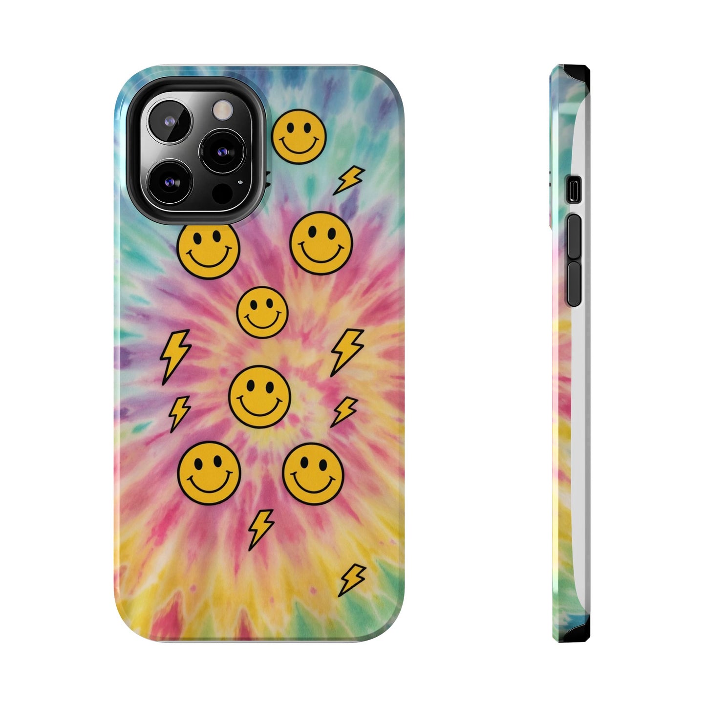 Colorful Smiley Lightning Tough Phone Case - Fun & Durable