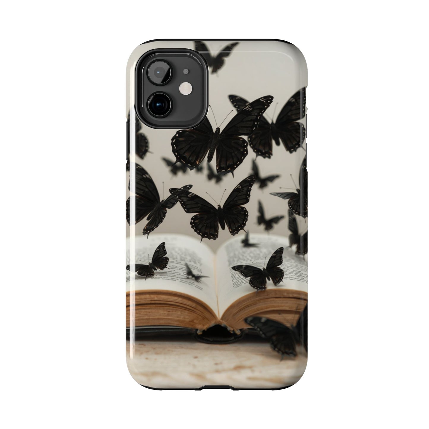 Butterfly Magic Tough Phone Case - Literary Design for Book Lovers