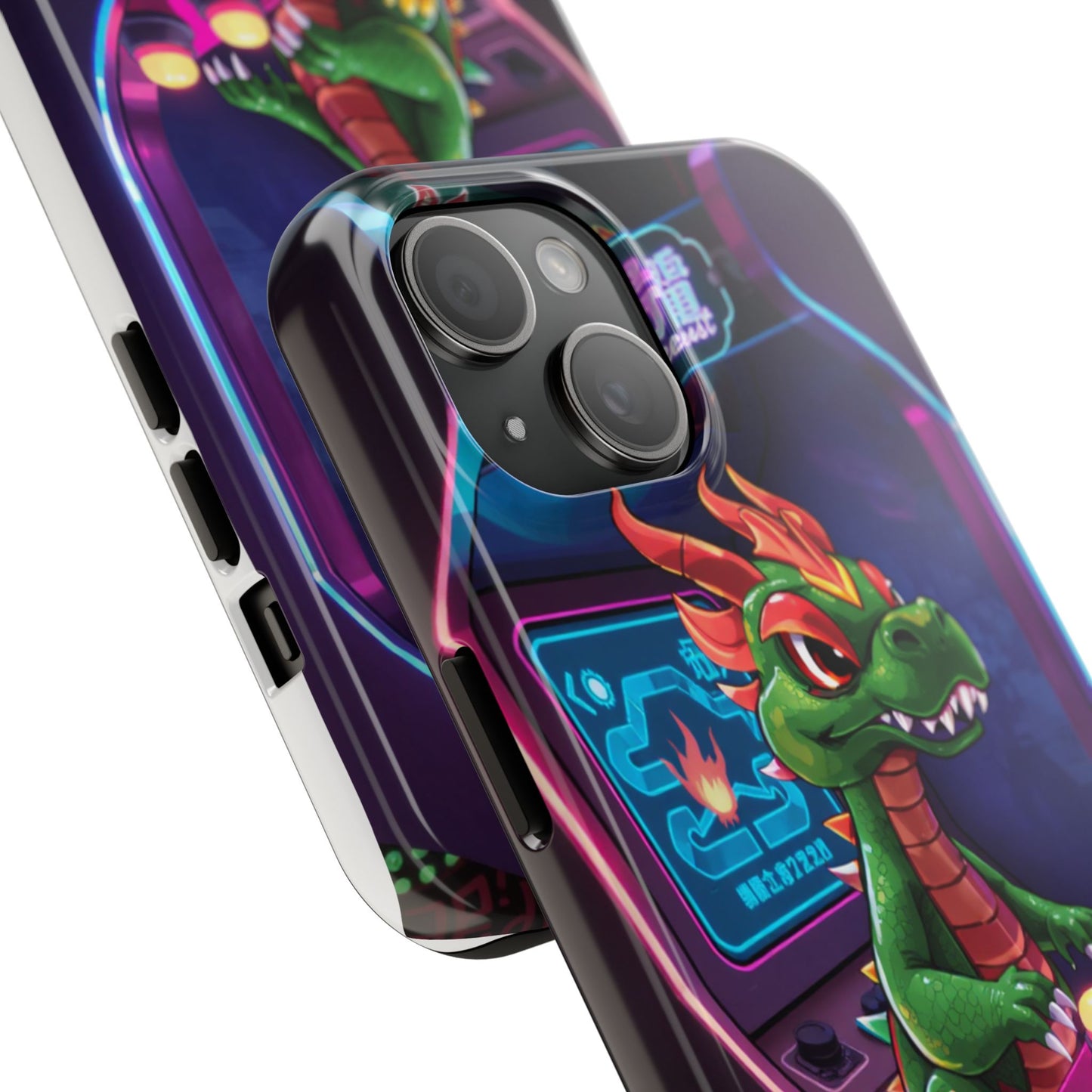 Retro Gamer Tough Phone Case with Dragon Design